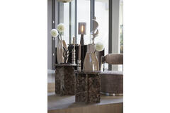 Light & Living Bijzettafel Ø41x56 Cm OTINIA Marmer Donker Bruin