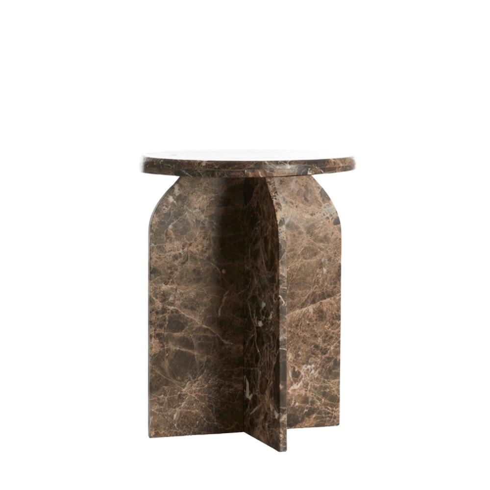 light & living Bijzettafel Ø41x56 cm OTINIA marmer donker bruin