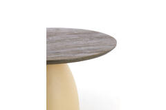 Light & Living Bijzettafel Ø45x50 Cm OCANA Hout Olie Bruin+mat Beige