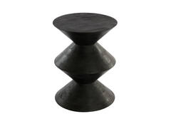 Light & Living Bijzettafel Ø45x60 Cm LARUS Mango Hout Mat Zwart