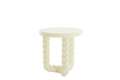 light & living Bijzettafel Ø46x46 cm VALLEJO glans crème