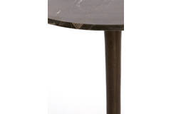 Light & Living Bijzettafel Ø48x53 Cm PAZO Donker Bruin Marmer+donker Bruin