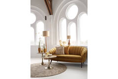 Light & Living Bijzettafel Ø48x53 Cm RICKERD Geel Agaat+antiek Brons