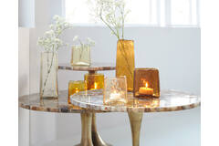 Light & Living Bijzettafel Ø48x53 Cm RICKERD Geel Agaat+antiek Brons