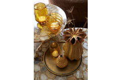 Light & Living Bijzettafel Ø48x53 Cm RICKERD Geel Agaat+antiek Brons