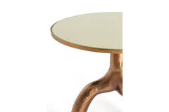 Light & Living Bijzettafel Ø50 5x45 5 Cm MELLO Glans Brn Brons+glas Taupe