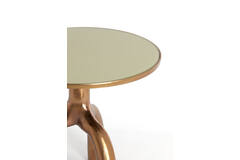 Light & Living Bijzettafel Ø50 5x45 5 Cm MELLO Glans Brn Brons+glas Taupe