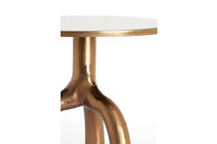 Light & Living Bijzettafel Ø50 5x45 5 Cm MELLO Glans Brn Brons+glas Taupe