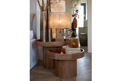 Light & Living Bijzettafel Ø50x35 Cm KALOMO Hout Donker Bruin