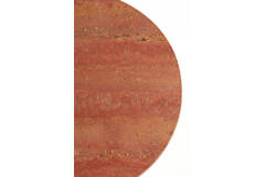 light & living Bijzettafel Ø59x44 cm DOLIN rood travertin+donker bruin