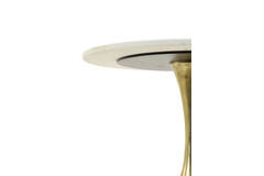Light & Living Bijzettafel Ø61x41 Cm RICKERD Wit Marmer+antiek Brons