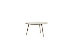 Light & Living Bijzettafel Ø67x37 Cm ZECA Taupe Marmer+antiek Brons