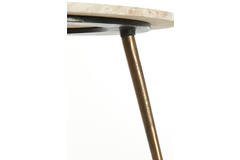 Light & Living Bijzettafel Ø67x37 Cm ZECA Taupe Marmer+antiek Brons