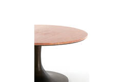 Light & Living Bijzettafel Ø75x38 Cm DOLIN Rood Travertin+donker Bruin