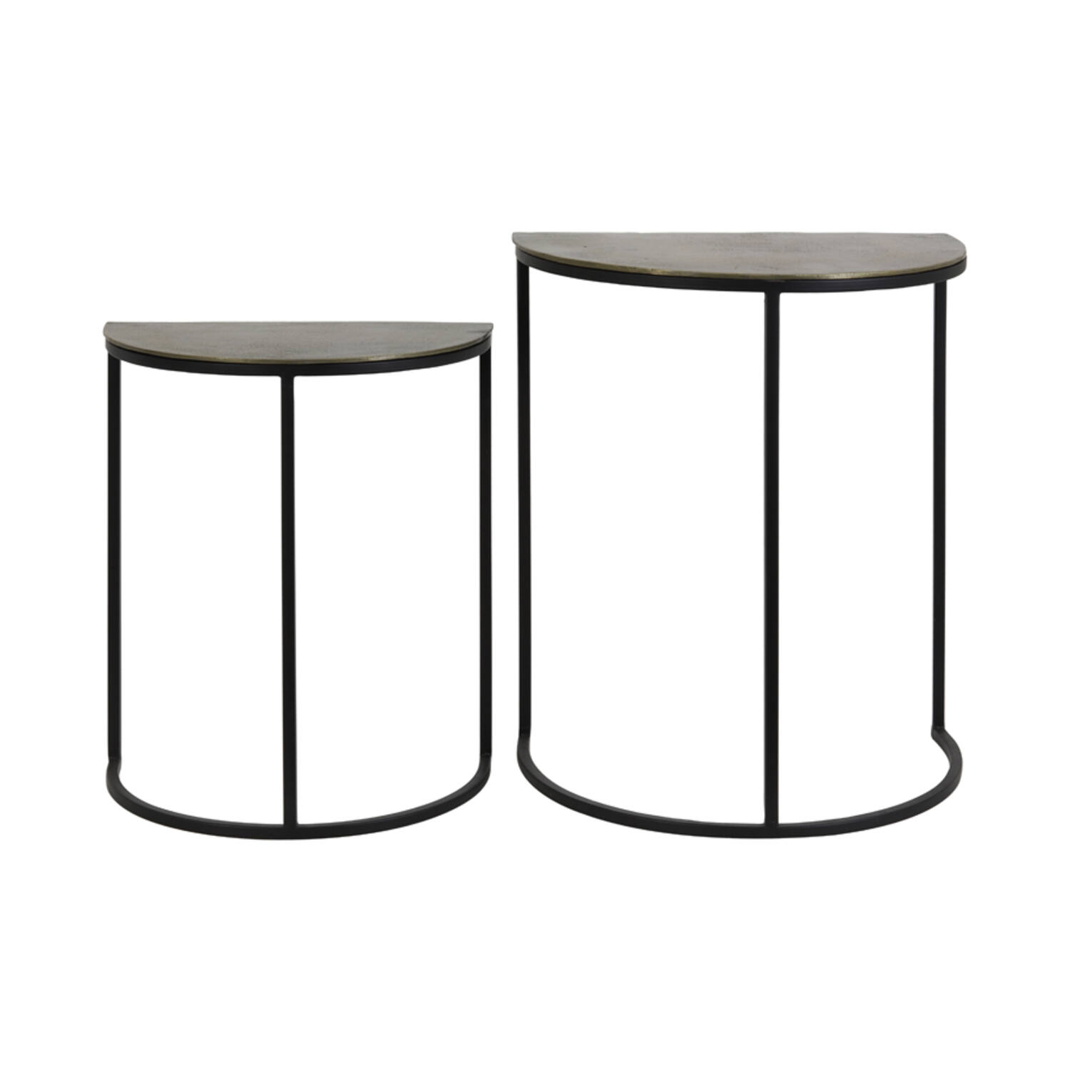 light & living Bijzettafel S/2 40 5x23x49+46x30 5x55 cm PETO rw an brs-m zw