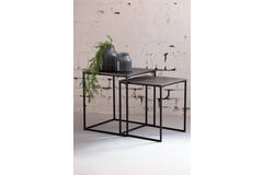 Light & Living Bijzettafel S/2 40x40x45+44 5x44 5x50 5 Cm BANOS Rw Lood Ant