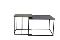 Light & Living Bijzettafel S/2 46x46x45+62x62x41 Cm LEBU Antiek Koper+brons