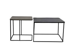 Light & Living Bijzettafel S/2 46x46x45+62x62x41 Cm LEBU Antiek Koper+brons