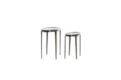 Light & Living Bijzettafel S/2 55x25 5x44+70x33x53 Cm ARICA Donker Bruin