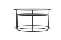 Light & Living Bijzettafel S/2 71x33x36+89x42x46 Cm PAXSON Ant Brns+dk Brns