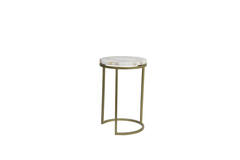 Light & Living Bijzettafel S/2 Ø28x42+Ø41x50 Cm AXAT Agaat Antiek Brons