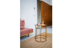 Light & Living Bijzettafel S/2 Ø40x45+Ø50x52 Cm DUARTE Glas-goud
