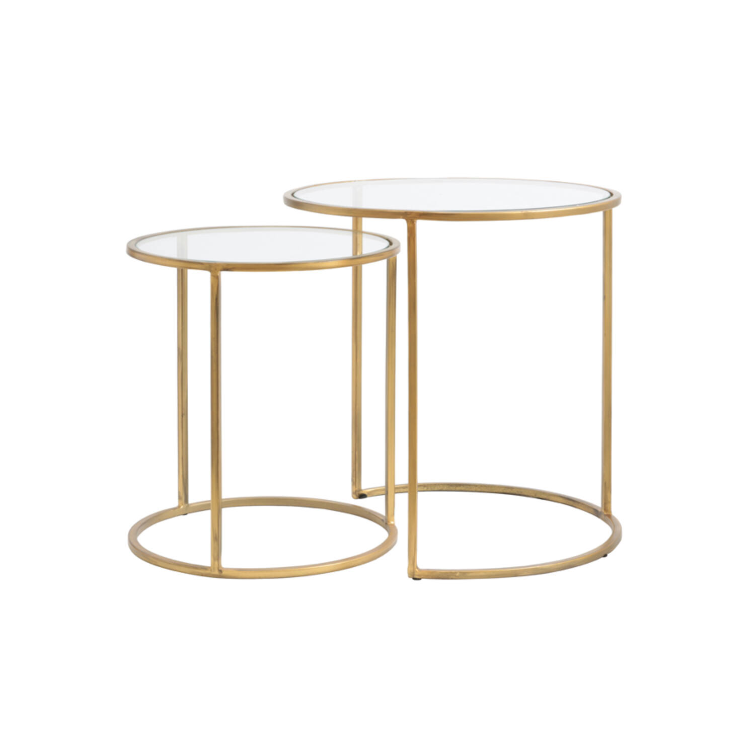 light & living Bijzettafel S/2 Ø40x45+Ø50x52 cm DUARTE glas-goud light & living Bijzettafel S/2 Ø40x45+Ø50x52 cm DUARTE glas-goud