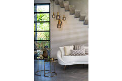 Light & Living Bijzettafel S/2 Ø40x45+Ø50x52 Cm DUARTE Gls Bruin+licht Goud