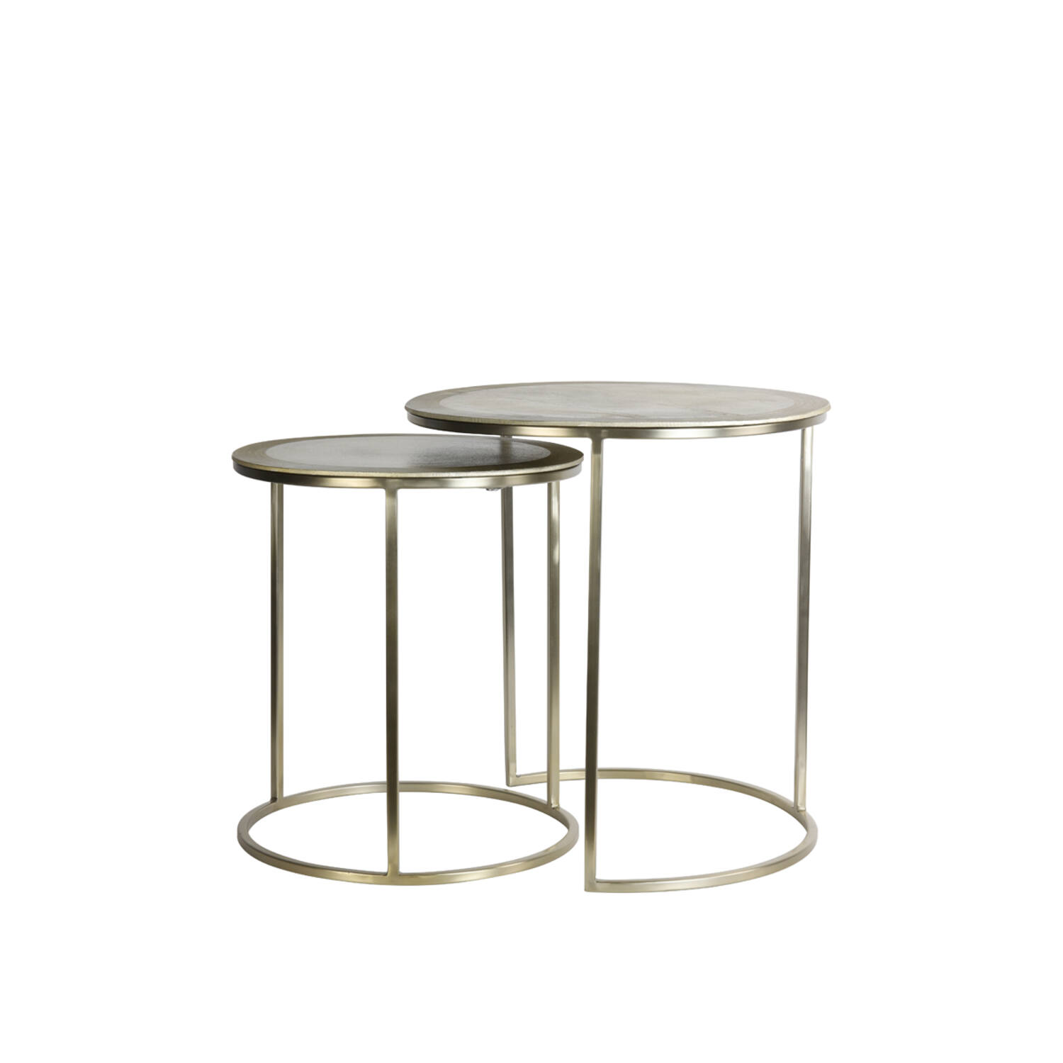 light & living Bijzettafel S/2 Ø40x45+Ø50x52 cm TALCA licht goud