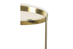 Light & Living Bijzettafel S/2 Ø41x46+Ø49x52 Cm PERLATO Marmer Wit+ant Brns