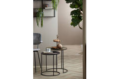 Light & Living Bijzettafel S/2 Ø41x46+Ø49x52 Cm TALCA Ant Koper+brns Circ