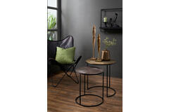 Light & Living Bijzettafel S/2 Ø41x46+Ø49x52 Cm TALCA Ant Koper+brns Circ