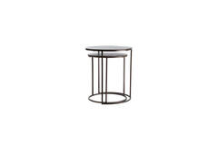 Light & Living Bijzettafel S/2 Ø41x46+Ø49x52 Cm TALCA Donker Bruin