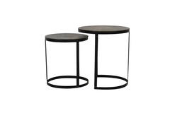 Light & Living Bijzettafel S/2 Ø41x46+Ø49x52 Cm TRELO Antiek Brons-zwart