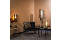 Light & Living Bijzettafel S/2 Ø41x48+Ø49x53 5 Cm ALFIO Bruin Marmer+zwart