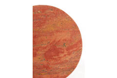 Light & Living Bijzettafel S/2 Ø41x49+Ø48x53 Cm ZECA Rood Travertin+d Bruin