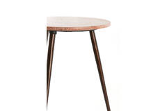 Light & Living Bijzettafel S/2 Ø41x49+Ø48x53 Cm ZECA Rood Travertin+d Bruin