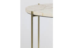 Light & Living Bijzettafel S/2 Ø42x45+Ø52x50 Cm BESOT Marmer Bruin-goud