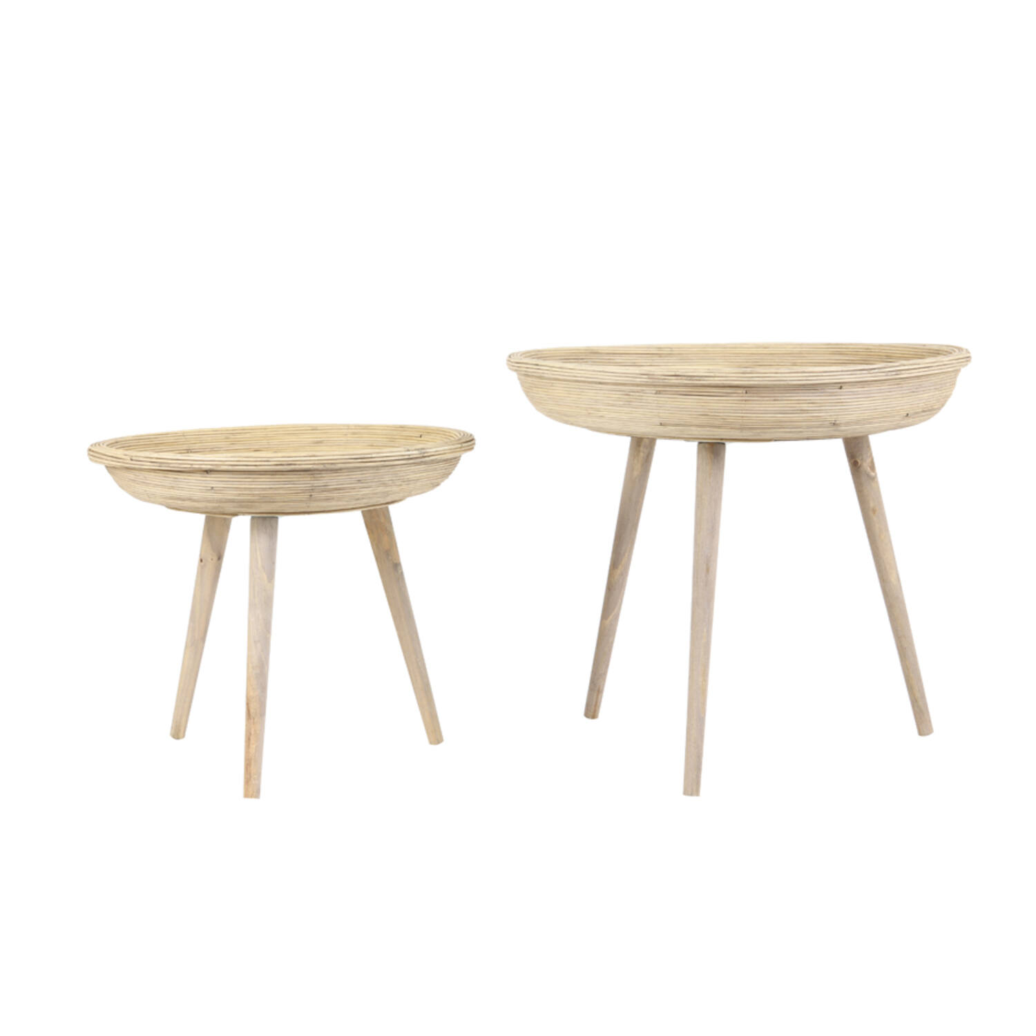 light & living Bijzettafel S/2 Ø46x38 5+Ø56x48 cm COLON naturel