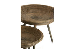 Light & Living Bijzettafel S/2 Ø46x38 5+Ø56x48 Cm COLON Rotan Bruin