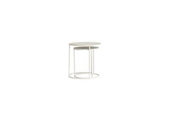 light & living Bijzettafel S/2 Ø50x40+Ø52x46 cm SADAR wit+lcht grijs gespik