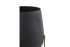 Light & Living Bloempot Deco Ø43x63 Cm BERTENS Mat Zwart+antiek Brons