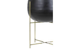 Light & Living Bloempot Deco Ø50x85 Cm BERTENS Mat Zwart+antiek Brons