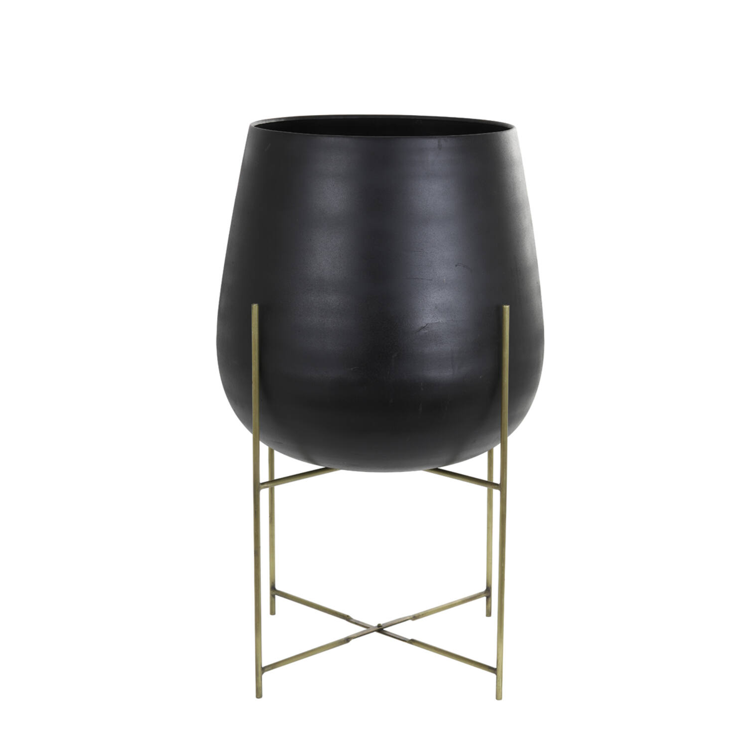 light & living Bloempot deco Ø50x85 cm BERTENS mat zwart+antiek brons