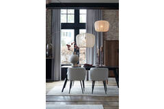 Light & Living Eetkamerstoel 56x55x79 Cm ELYNA Bouclé Crème-mat Zwart