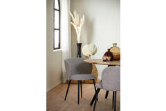 Light & Living Eetkamerstoel 56x55x79 Cm ELYNA Bouclé Grijs Bruin-mat Zwart