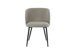 Light & Living Eetkamerstoel 56x55x79 Cm ELYNA Bouclé Grijs Bruin-mat Zwart