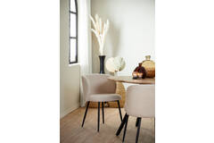 Light & Living Eetkamerstoel 56x55x79 Cm ELYNA Teddy Licht Beige-mat Zwart