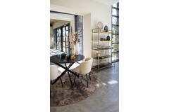 Light & Living Eetkamerstoel 56x55x79 Cm ELYNA Teddy Licht Beige-mat Zwart