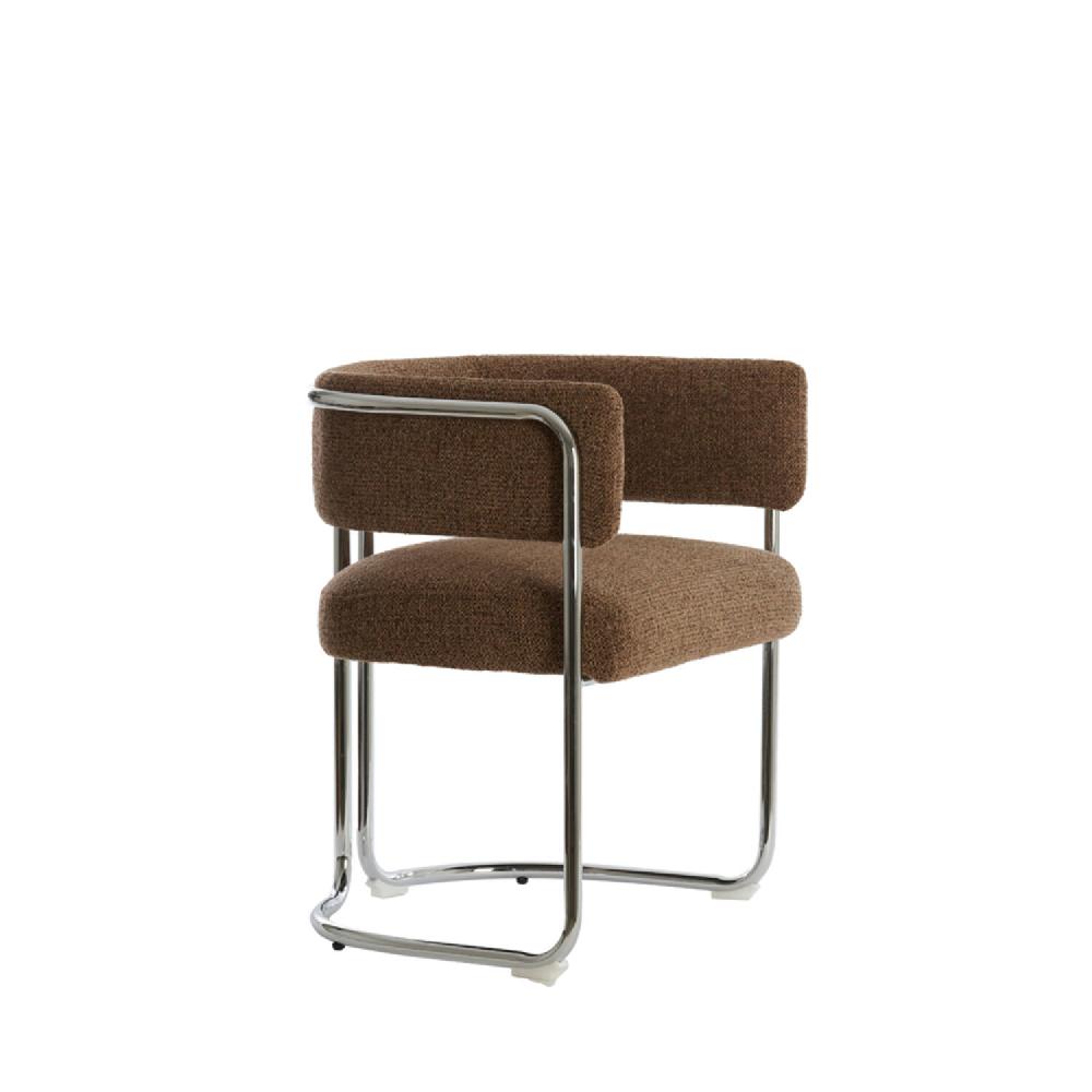 Light & Living Eetkamerstoel 57x53x73 5 Cm ADANTE Donker Bruin+chroom